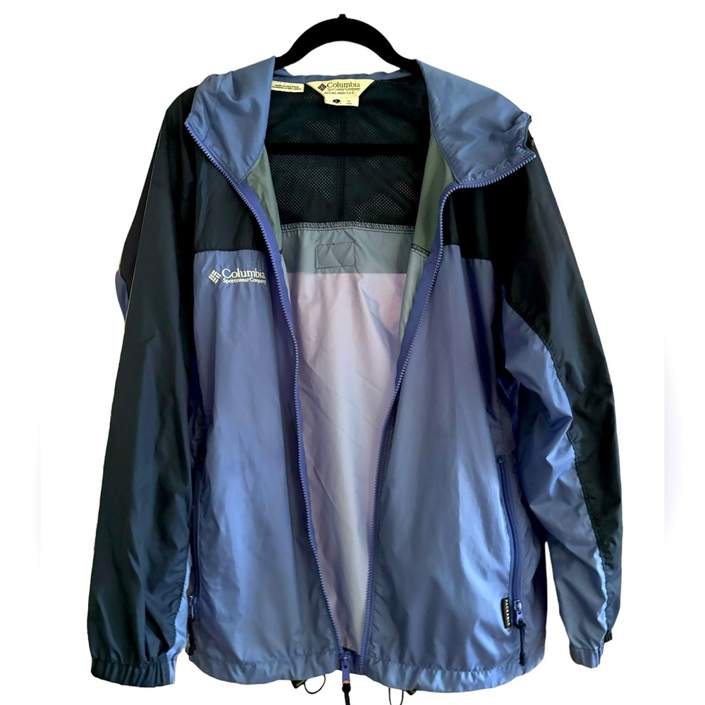 Columbia Lightweight Lined Windbreaker Performance Purple Navy Women’s Size L